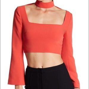 Cinq a Sept Amara Choker Crop Top Aurora SZ 8 NWT